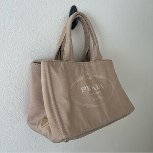 Prada Large Canapa Bag - Tan Canvas - computer /travel **Authentic